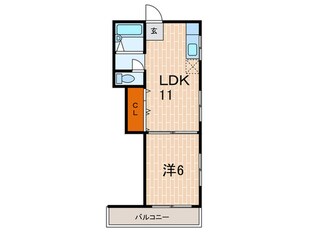 ニュ－朝霧マンションの物件間取画像